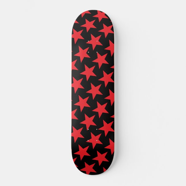 Red Stars Skateboard - Benutzerdefinierte Farben (Vorderseite)