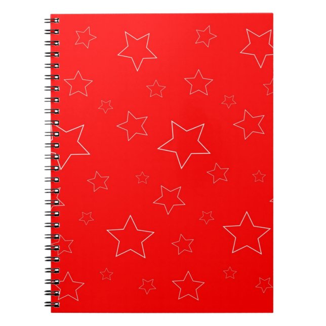 Red Stars Spiral Foto Notebook Notizblock (Vorderseite)