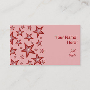 Red Stars Visitenkartenseite pink Visitenkarte