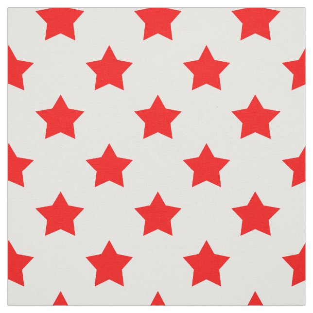 Red Stars Weißer Hintergrund Textil Stoff (Muster)