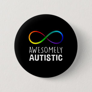 Red Stattdessen Autismus Awesomely Autistic Infini Button