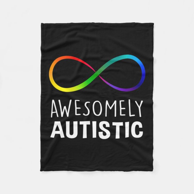 Red Stattdessen Autismus Awesomely Autistic Infini Fleecedecke (Vorderseite)