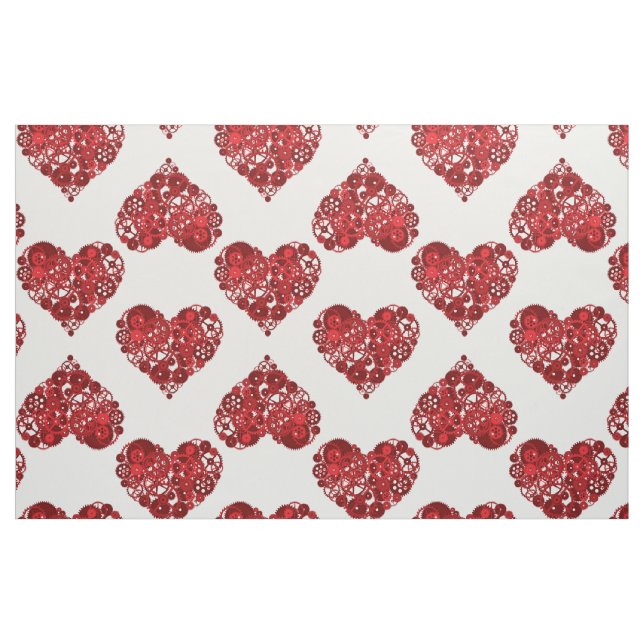 Red Steampunk Hearts Stoff (Fat Quarter (45,7 x 55,9 cm))