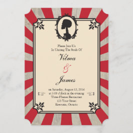 Red Steampunk Skeleton Vintage Wedding Einladung