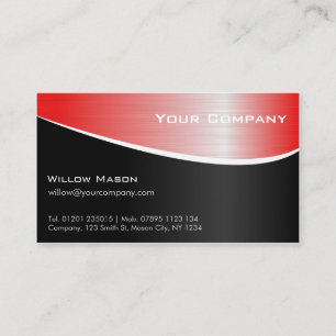 Red Steel Effect Professional Business Card Visitenkarte