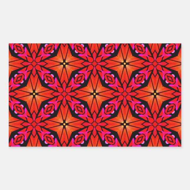 Red Sternexplosion Design Rechteckiger Aufkleber (Vorderseite)