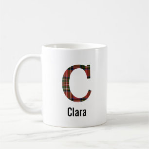 Red Stewart Kariert Monogram C Tasse