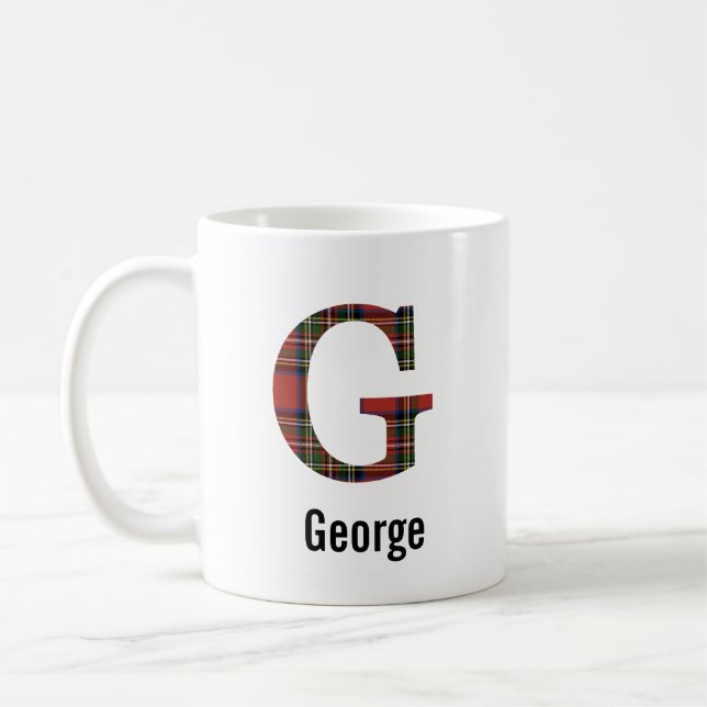 Red Stewart Kariert Monogram G Tasse (Links)
