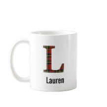 Red Stewart Kariert Monogram L Tasse