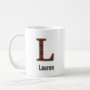Red Stewart Kariert Monogram L Tasse