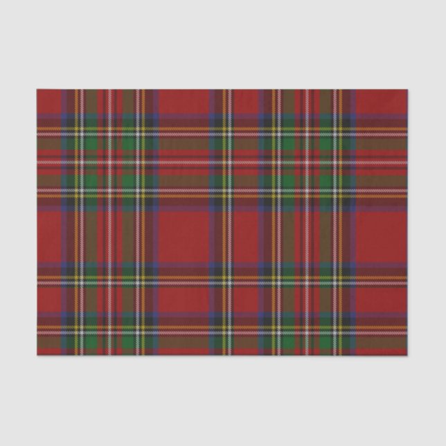 Red Stewart Kariert Tartan zu Weihnachten Seidenpapier (Vorderseite)