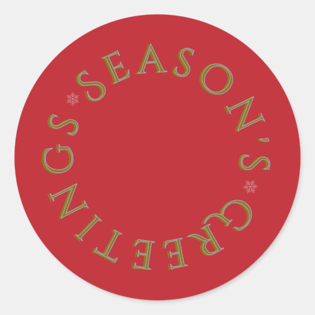 Red Sticker- Gold Typography Runder Aufkleber (Vorderseite)