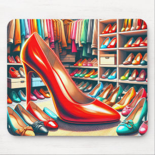 Red Stiletto in Closet Mousepad