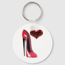Red Stiletto Shoe und 3D Heart Schlüsselanhänger