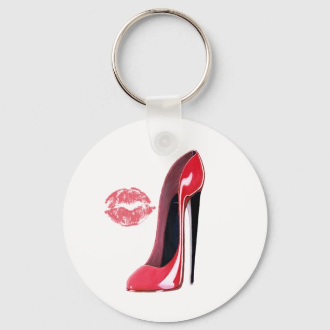 Red Stiletto Shoe und Kiss Schlüsselanhänger (Vorderseite)