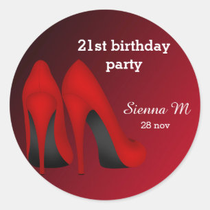 Red Stilettos Geburtstag Runder Aufkleber
