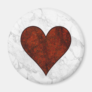Red Stone Heart Magnet