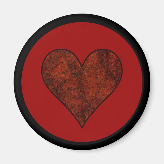 Red Stone Heart Magnet (Vorne)
