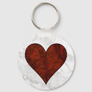 Red Stone Heart Schlüsselanhänger