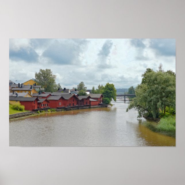 Red Storehouses, Porvoo, Finnland Poster (Vorne)