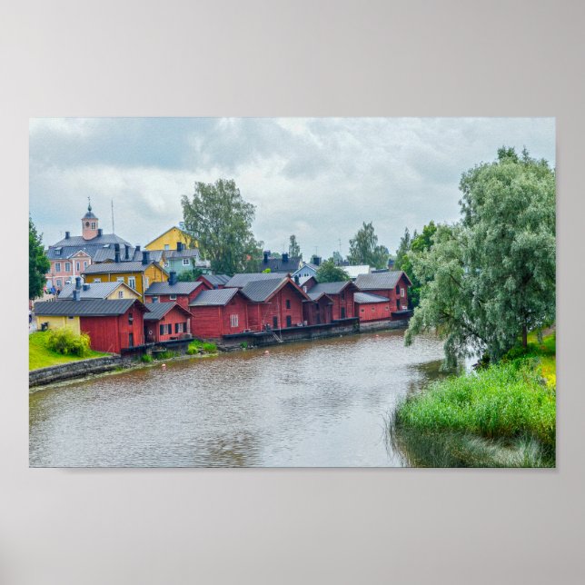 Red Storehouses, Porvoo, Finnland Poster (Vorne)