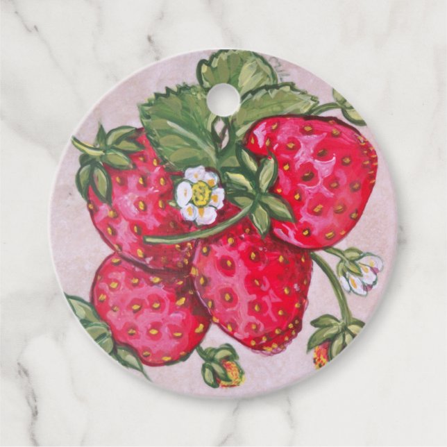 Red Strawberry Art Personalisieren Sie Jam Food Geschenkanhänger (Vorderseite)