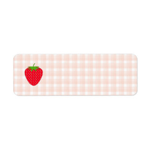 Red Strawberry auf Gingham Karo.