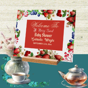 Red Strawberry Baby Dusche   Blue Berry Sweet Nied Acrylschild