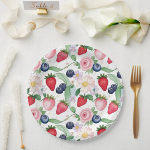 Red Strawberry Beerry Rose Geburtstagsparty für si Pappteller