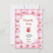 Red Strawberry Berry Erster Geburtstag Vielen Dank