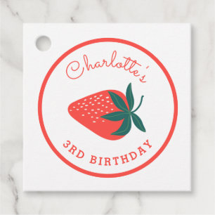 Red Strawberry Berry Favor Tags Geschenkanhänger
