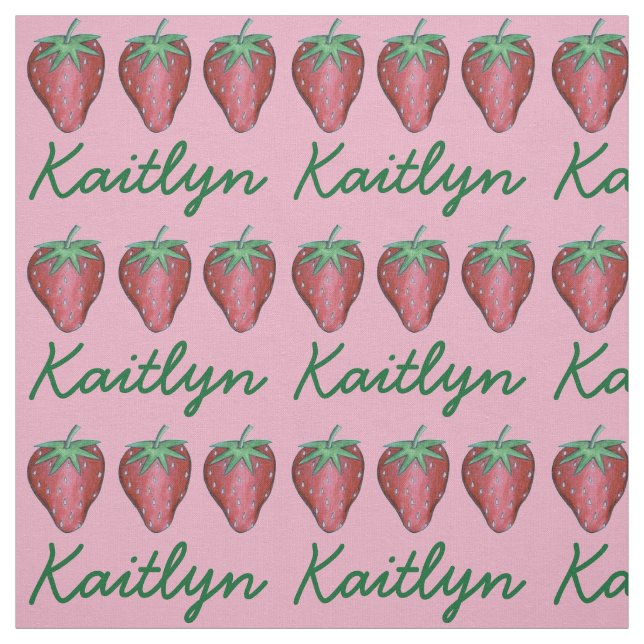 Red Strawberry Berry Summer Berries Frucht Print Stoff (Muster)