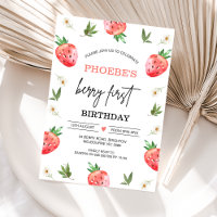 Red Strawberry Daisy Berry Sweet 1. Geburtstag