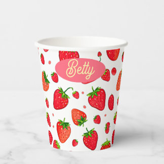 Red strawberry fruit  pappbecher