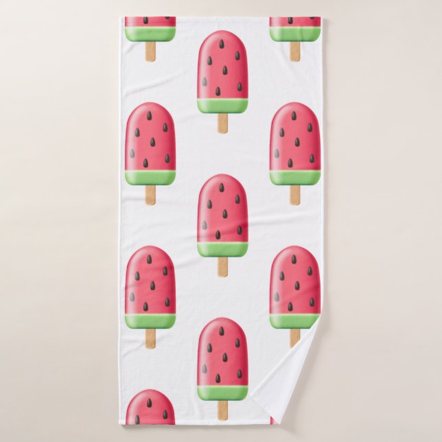 Red Strawberry Ice Cream Pattern Badehandtuch (Badehandtuch)