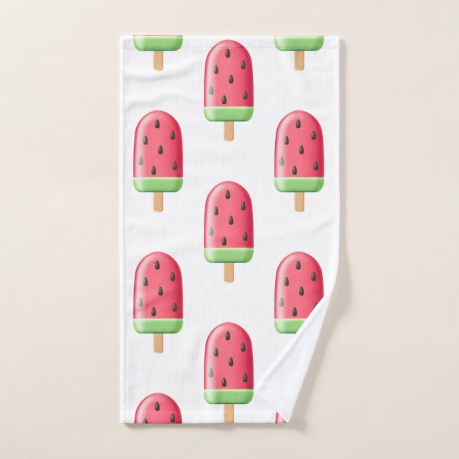 Red Strawberry Ice Cream Pattern Handtuch (Handtuch)