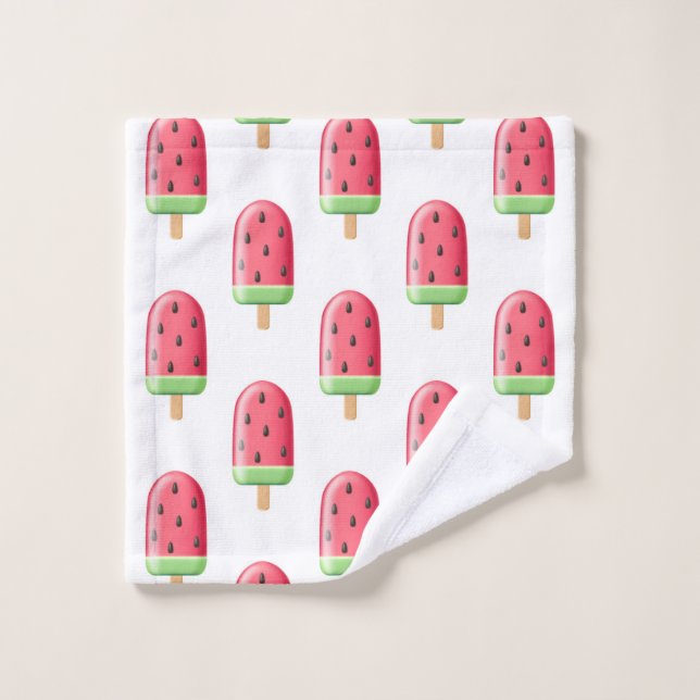 Red Strawberry Ice Cream Pattern Waschlappen (Waschlappen)