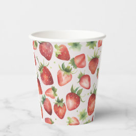 Red Strawberry Pattern Pappbecher