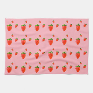Red Strawberry Pattern Pink Party Geschirrtuch