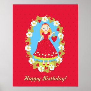 Red Strawberry Poster