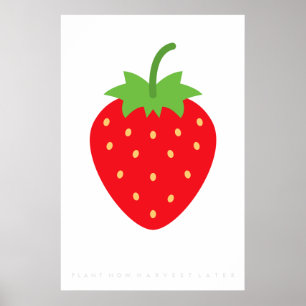 Red Strawberry Retro Poster 60er 70er Jahre Zitat