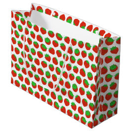 Red Strawberry Summer Fruit Pattern Große Geschenktüte