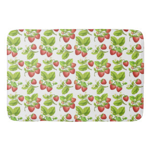 Red Strawberry Watercolor Badematte
