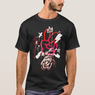 Red Street Spray Paint Graffiti No Peace T-Shirt