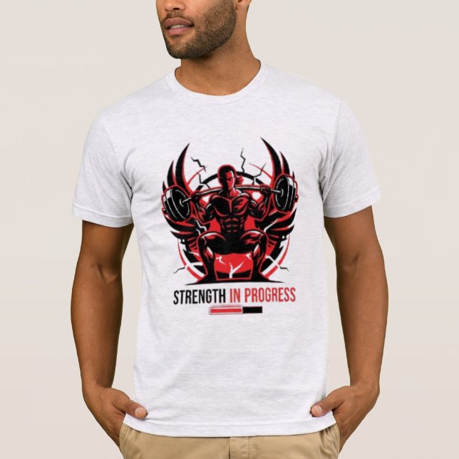 Red Strength In Progress - Heavy Squat Gym Motivat T-Shirt (Vorderseite)
