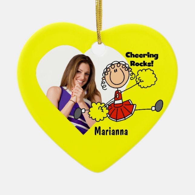 Red Strichmännchen Cheerleader Ornament (Vorne)