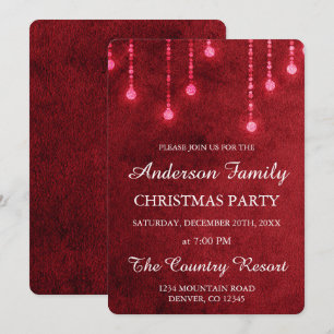 Red String Light Annual Christmas Party Einladung