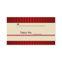 Red Strip Elfenbeinband mit Row Rubies Platzkarte