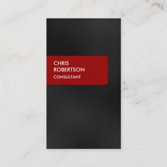 Red Strip Gray Attraktive Charming Business Card Visitenkarte (Vorderseite)