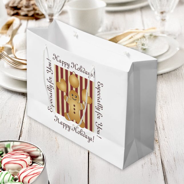 Red Strip Weihnachtskeks Niedlicher Lebkuchen Mann Große Geschenktüte (Von Creator hochgeladen)